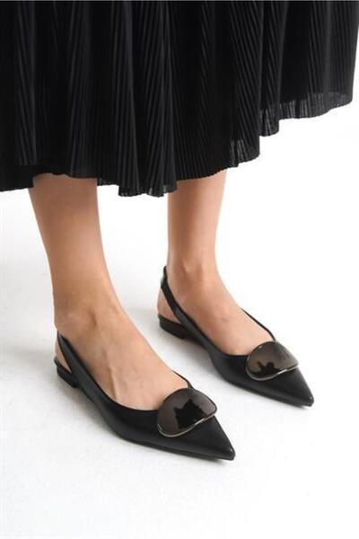 Zoe3 Style Kadın JN Siyah Extra Yumuşak Aksesuarlı Babet