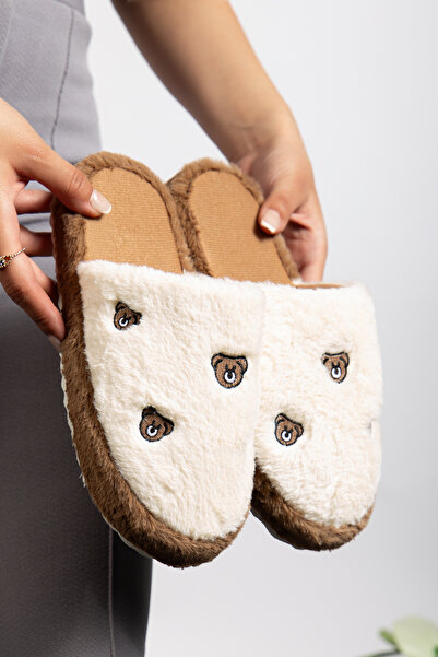 Jackers Παντόφλες με μοτίβο αρκουδάκι με φτερά, αφράτες βελούδινες χειμερινές παντόφλες για επισκέπτες στο σπίτι