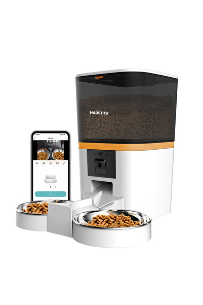 Haustier QQ009-Dual FHD kameralı, Akıllı Otomatik Kedi Mama Kabı Beyaz TÜRKİY...
