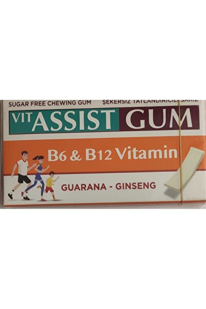 Hünnap VIT ASSIST GUM VİTAMİNLİ GİNSENG AROMALI SAKIZ 14Lİ pk içi 27gr