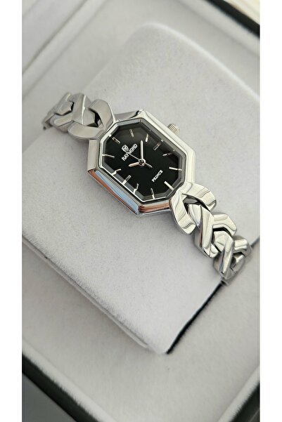 Raymond Rym-213057 Retro Women's Watch - Case and Strap Steel and 2 Years Warranty Silver-Black