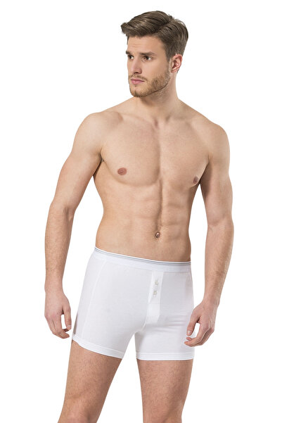 TÜREN Ανδρικό μπόξερ με ελαστικό ύφασμα κουμπιά Türen (Συσκευασία των 2) 135/Λευκό