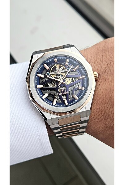 Raymond Rym-311656 Automatic Men's Watch - Steel Case and Strap - 2 Years Warranty Ipr-Bl