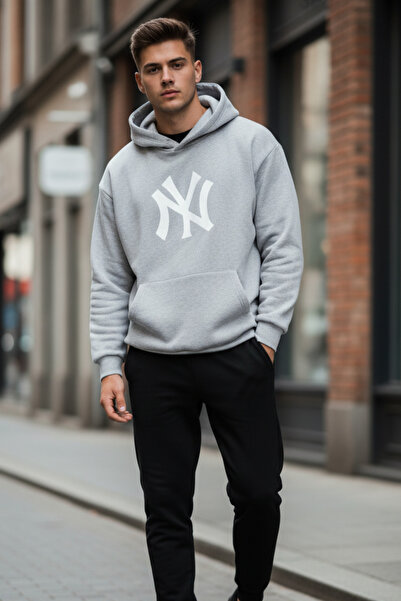 UNCİA OUTDOORS سويت شيرت بغطاء للرأس مطبوع كبير الحجم للجنسين