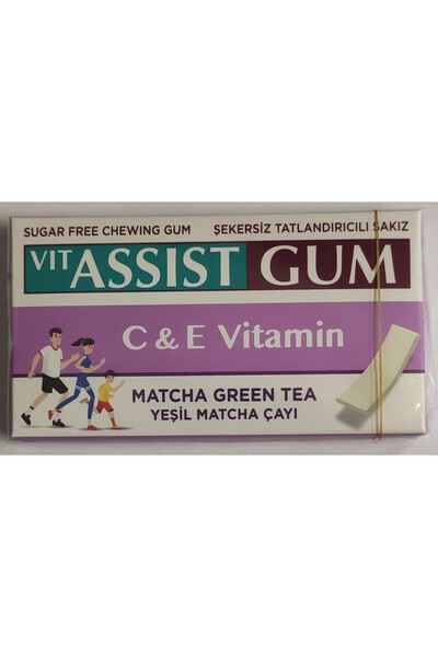 Hünnap VIT ASSIST GUM (C-E VİTAMİNLİ MATCHA YEŞİL ÇAYLI SAKIZ) 27GR PK.İÇİ 14...