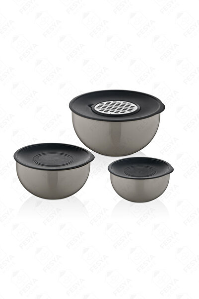 Fesya Home Karat Chef Mix 8 Piece Mixing and Storage Container with Grater - Brown