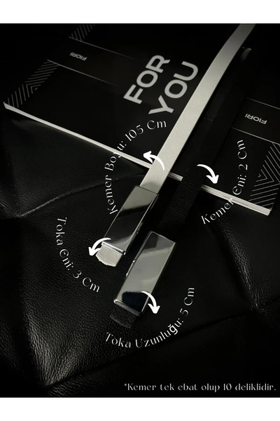 Fiori Dikdörtgen Tokalı İnce Kadın Kemeri, Ceket Kemeri, Gömlek Kemeri, Elbis...