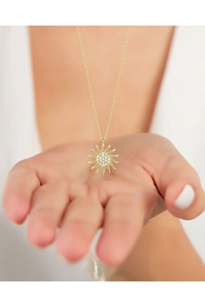 İNDİGO TAKI Zarif Güneş 14 Ayar Altın Kolye