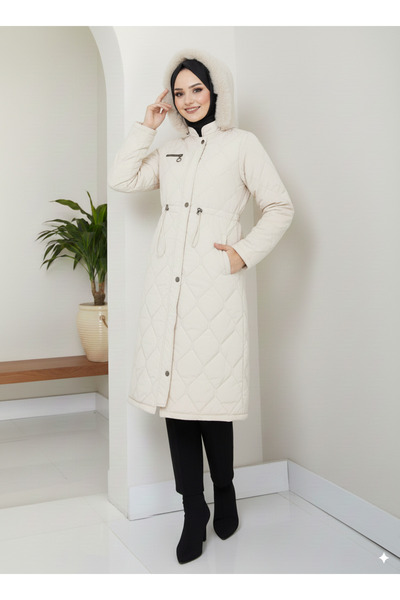 lavrisa Kadın Beli Bağcıklı Nova Kumaş Mont