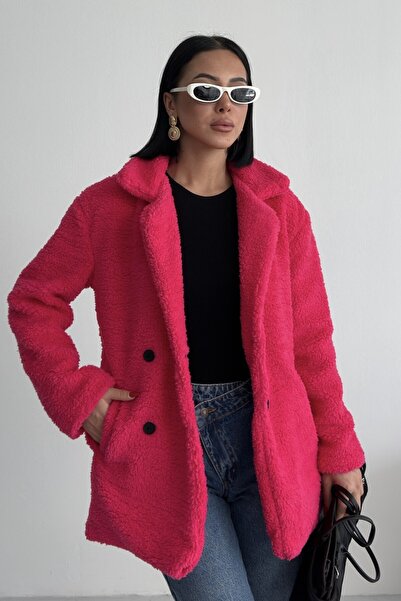 ALFUDO Moda Collection Winter Women's Teddy Fuchsia Coat