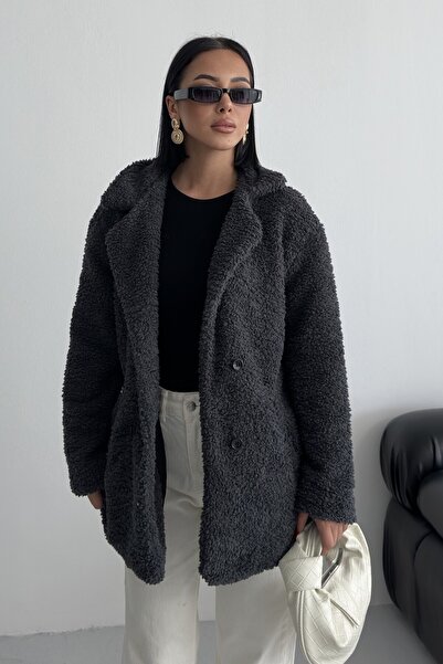 ALFUDO Moda Collection Winter Women's Teddy Anthracite Coat