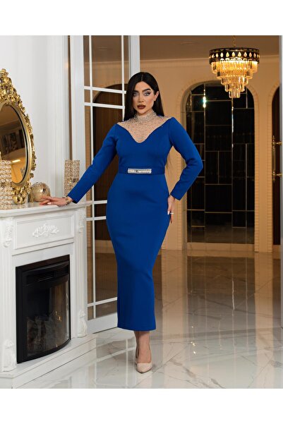 CAREZZA Auralis – Taş Detaylı Tül Yaka Abiye Elbise