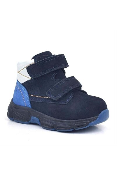 Rakerplus Hakiki Deri Lacivert Nubuk Bebek Spor Bot Ayakkabı