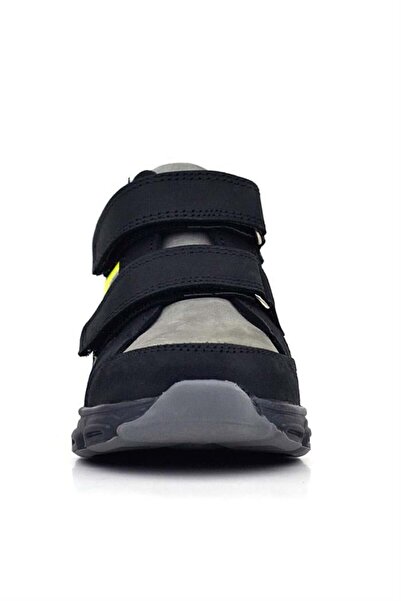 Rakerplus Hakiki Deri Gri Siyah Bebek Spor Bot Ayakkabı