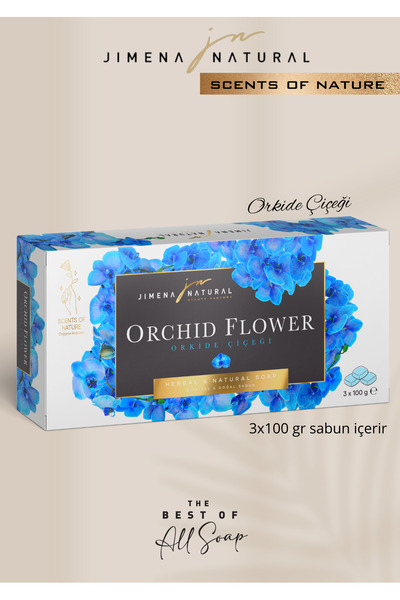 Jimena Natural صابون الأوركيد العشبي والطبيعي 3 × 100 جرام في علبة فاخرة - بر...