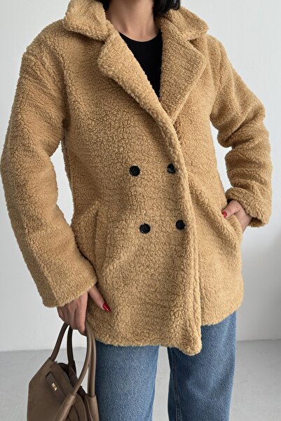 ALFUDO Moda Collection Winter Women's Teddy Camel Coat