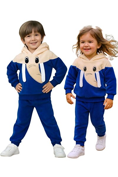 MAXI DRY Unisex fleecová dětská tepláková souprava, s figurkou slona, 1-6 let