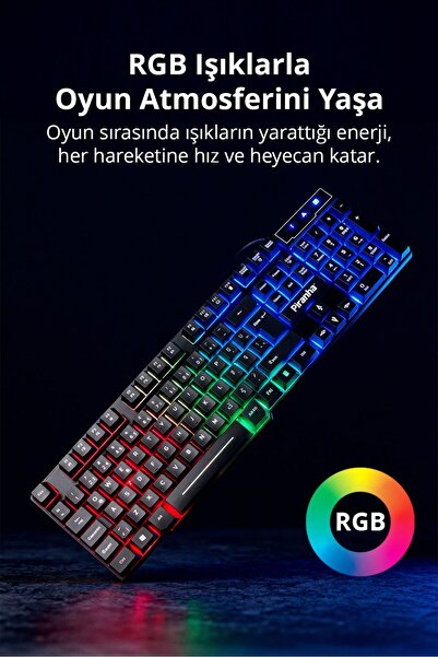 Piranha 2345 USB Kablolu 7 Renk LED Işıklı Gaming Q Klavye