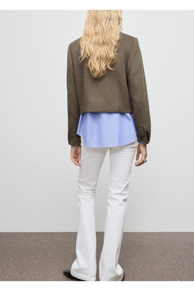 MANGO Woman Cepli yün karışımlı ceket