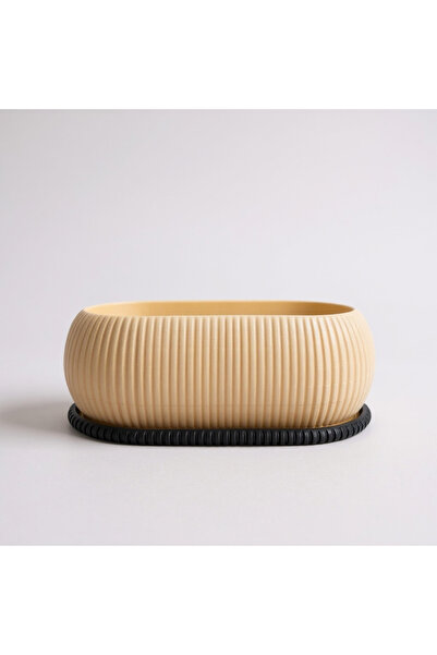 Dekor Oval Formlu Modern Dekoratif Saksı – 12×22×9 cm