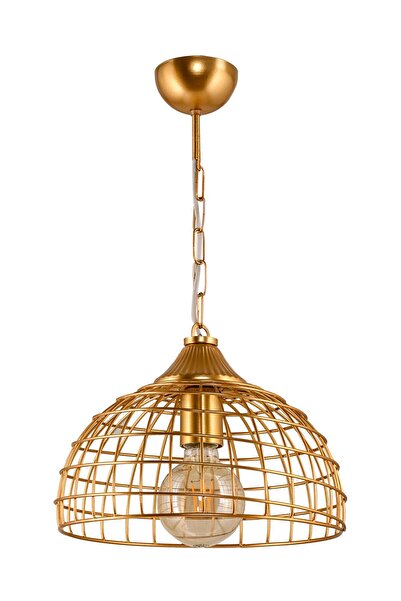 DEDE Tekli Tuna Sarkıt Mat Gold Avize