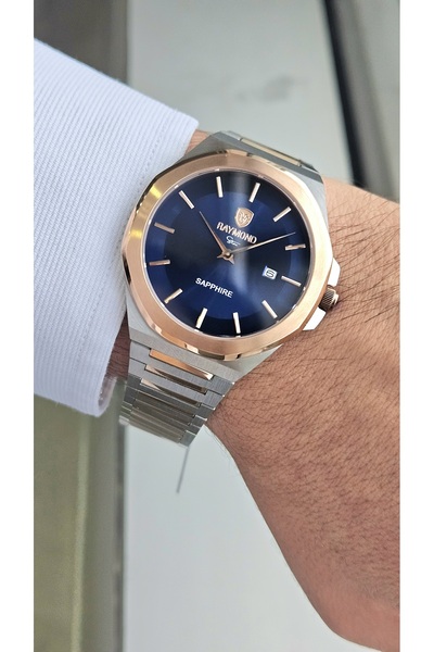 Raymond Rym-611505M Slim Men's Watch - Steel Case and Strap - 2 Years Warranty Ipr-Bl