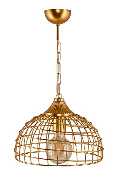 DEDE Tekli Tuna Sarkıt Mat Gold Avize