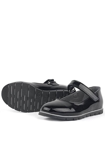 Rakerplus Genuine Leather Black Patent Leather Girls' Ballerinas