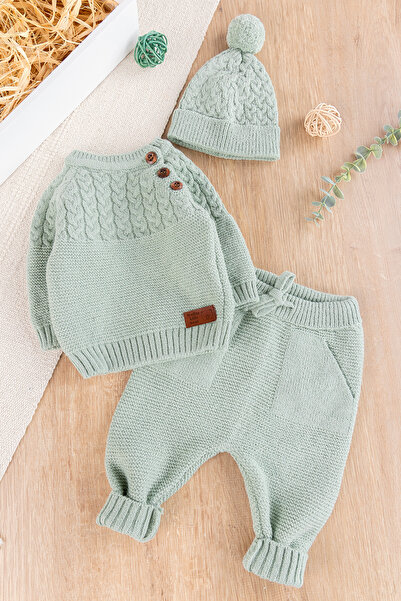 Babymod Baby Boy Beret Knitwear Winter Baby Suit Baby Suit with Hat