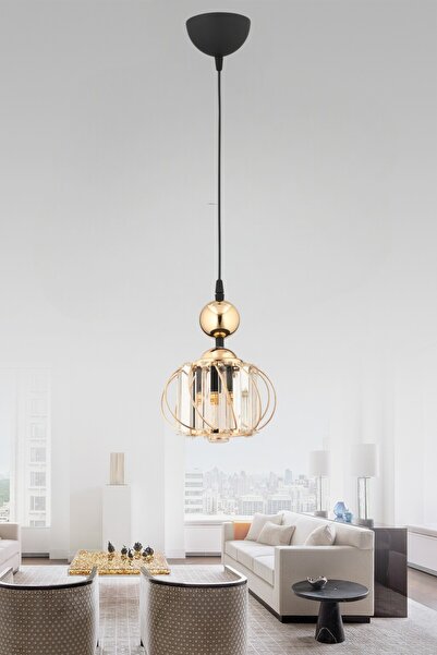 ESSLİGHT Lina Tekli Sarkıt Avize Kristal Taşlı Modern Dekoratif Aydınlatma Salon Yatak Odası Mutfak