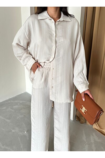 Laluvia Mink Free Self-stripe ing nadrág szett