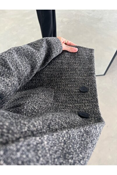 Laluvia Gray Wool Stitch Jacket