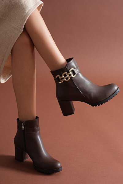 Von Bond Cizme de damă Valoria, maro, cu fermoar, pentru utilizare zilnică, c...