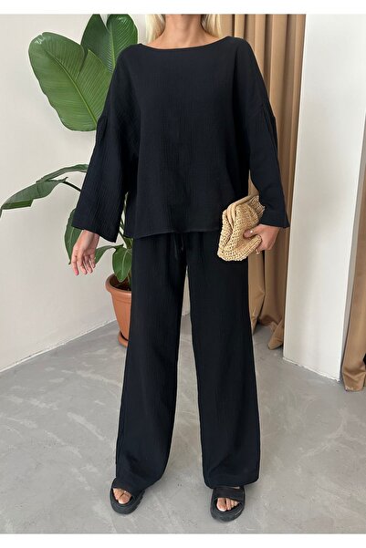 Laluvia Barna hátul kivágott, hátul megkötős muszlin szett