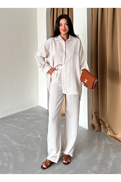 Laluvia Mink Free Self-stripe ing nadrág szett