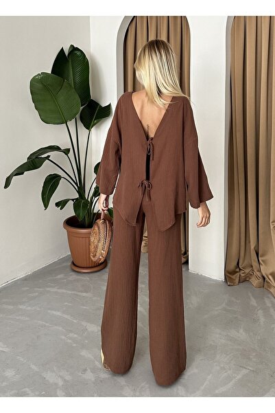 Laluvia muSlin Set - Brown Color, BackleSS and Back Tie