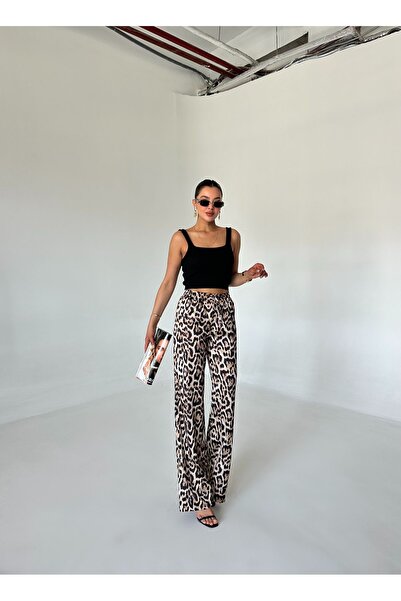 Laluvia Kalhoty v pase s leopardím vzorem