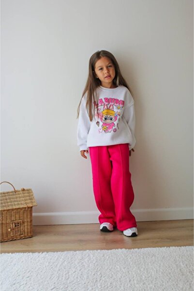 MİNİKO KİDS Girl's Labubu Modeled 3-Ply Sharded Tracksuit Set