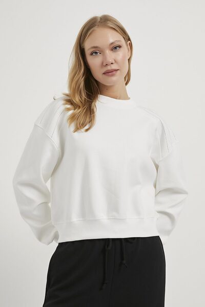 Arma Life Armalife 10711 Women's Sweat with Shoulder Stone Detail