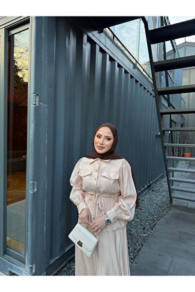 Aden aydın MİA ETEKLI TAKIM KREM