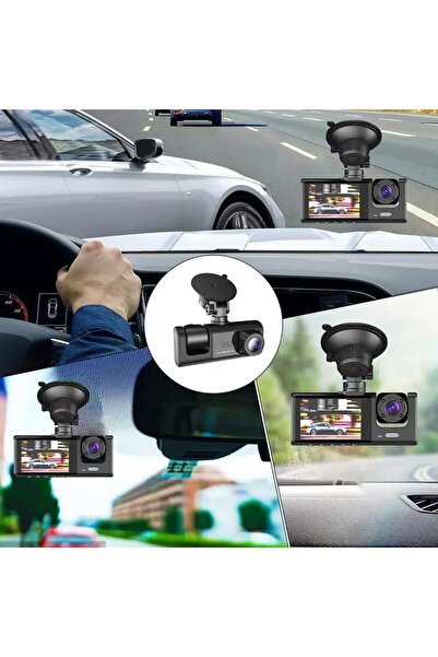 FUTAX Araç Araba Kamerasi Black Box Traffic Recorder 3 Kameralı (5690)