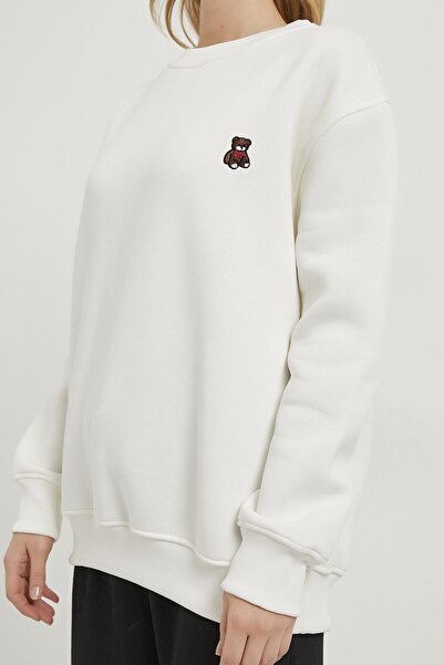 Arma Life Armalife 0096 bear embroidered high collar women's sweatshirt