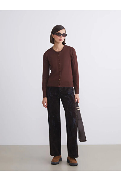 LC Waikiki Lcw Vision Crew Neck Striped Women's Knitwear Cardigan