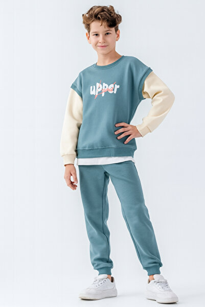 AHENGİM Σετ χειμερινής φόρμας για αγόρια με εμπριμέ 3 κλωστές Ak4231