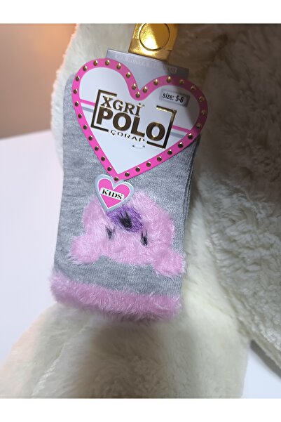 Şimo Butik Girl's Plush Detailed Socks Soft Breathable Anti-Sweat