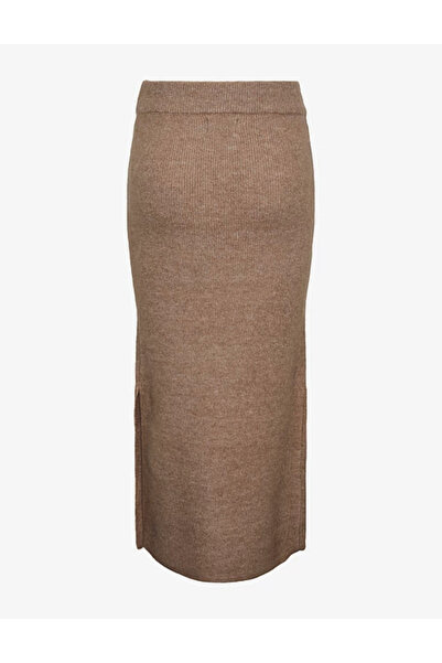 PIECES Fustă midi Pieces, maro