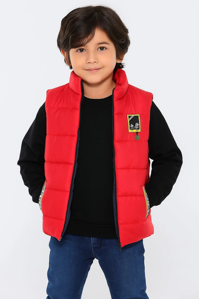DUDO GİYİM Children's Red Puffer Vest