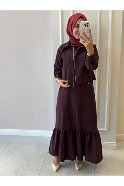 Puane Rstm butik eteği fırfırlı ceketli ikili özel ve normal günler için şık mükemmel zarif elbise