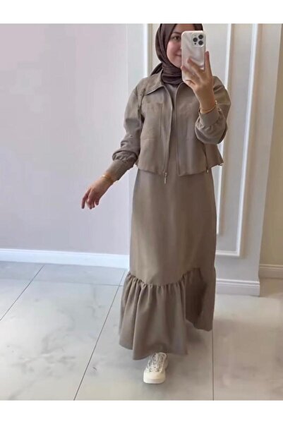 Puane Rstm butik eteği fırfırlı ceketli ikili özel ve normal günler için şık mükemmel zarif elbise