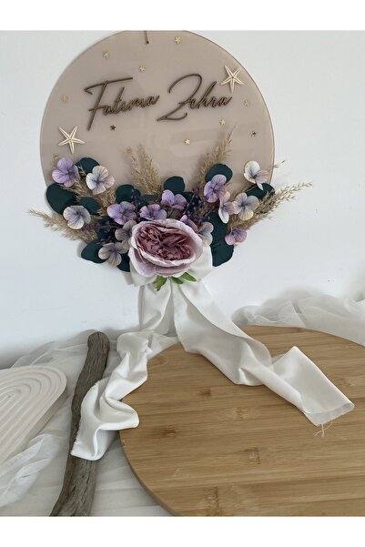 Pırıltılı Dizaynlar Lila Flower Baby Girl Door Decoration